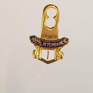 Vintage Lions Club 100% Attendance Tab 1 Year for Lapel Pin